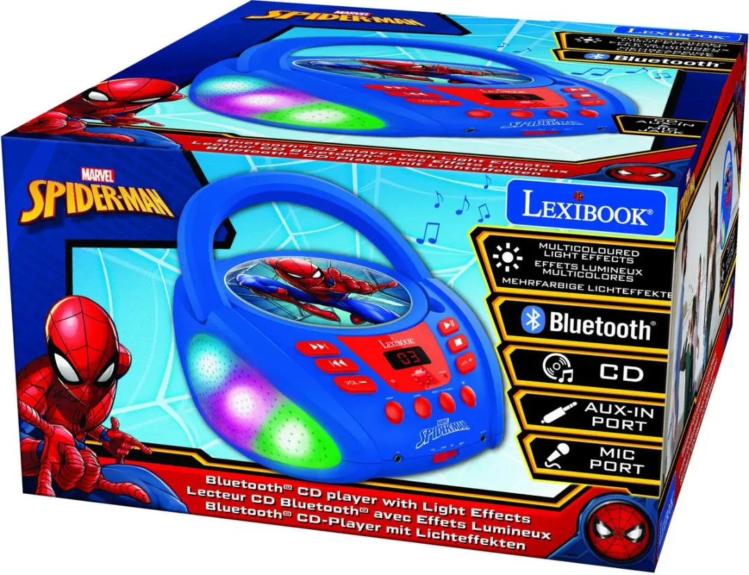 Lexibook RCD109SP Spider-Man Bluetooth CD-speler - Blauw - afbeelding 4 van 6