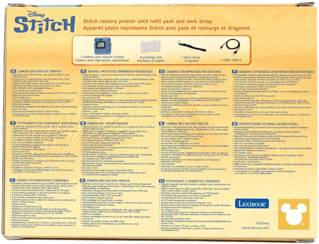 Lexibook Disney Stitch Starcam Camera met Instantprinter - DJ130DZ - afbeelding 3 van 6