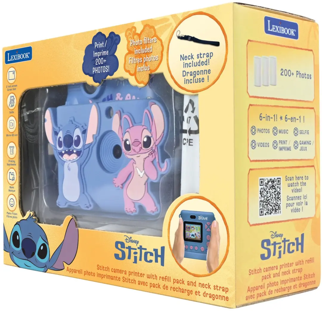 Lexibook Disney Stitch Starcam Camera met Instantprinter - DJ130DZ - afbeelding 4 van 6