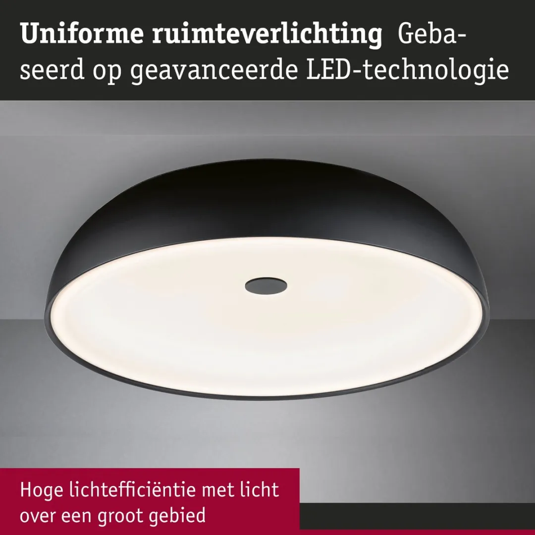 Paulmann LED Plafondlamp Jaron 2700K 1900lm - Zwart mat - afbeelding 6 van 6