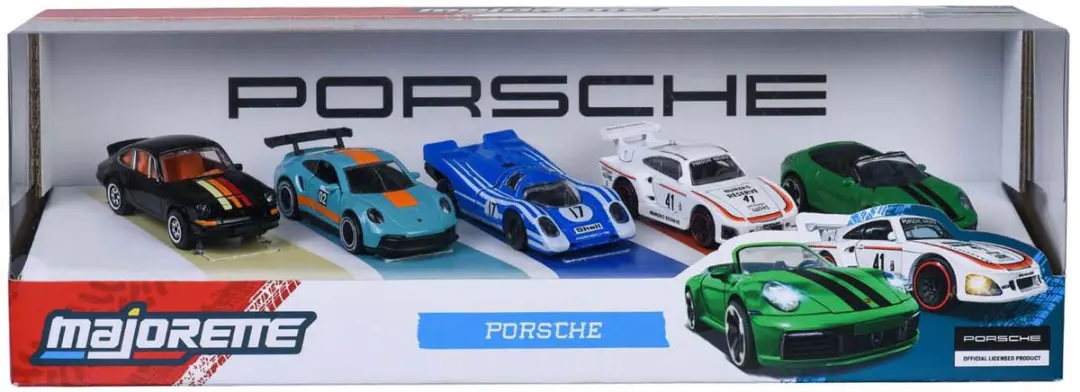 Majorette Porsche Modelauto's Set 5-delig - 1:64 - afbeelding 5 van 5