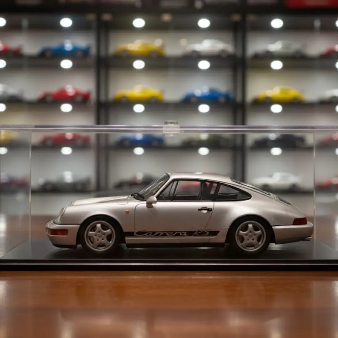 Solido Modelauto - Porsche 911 - zilver/zwart - 10 x 4 x 3 cm - schaalmodel - afbeelding 4 van 6