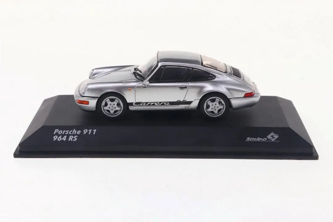 Solido Modelauto - Porsche 911 - zilver/zwart - 10 x 4 x 3 cm - schaalmodel - afbeelding 2 van 6