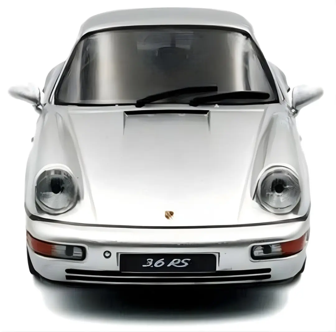 Solido Modelauto - Porsche 911 - zilver/zwart - 10 x 4 x 3 cm - schaalmodel - afbeelding 6 van 6