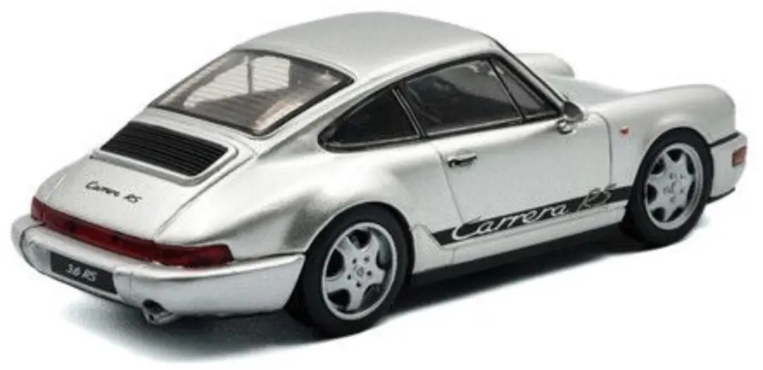 Solido Modelauto - Porsche 911 - zilver/zwart - 10 x 4 x 3 cm - schaalmodel - afbeelding 5 van 6