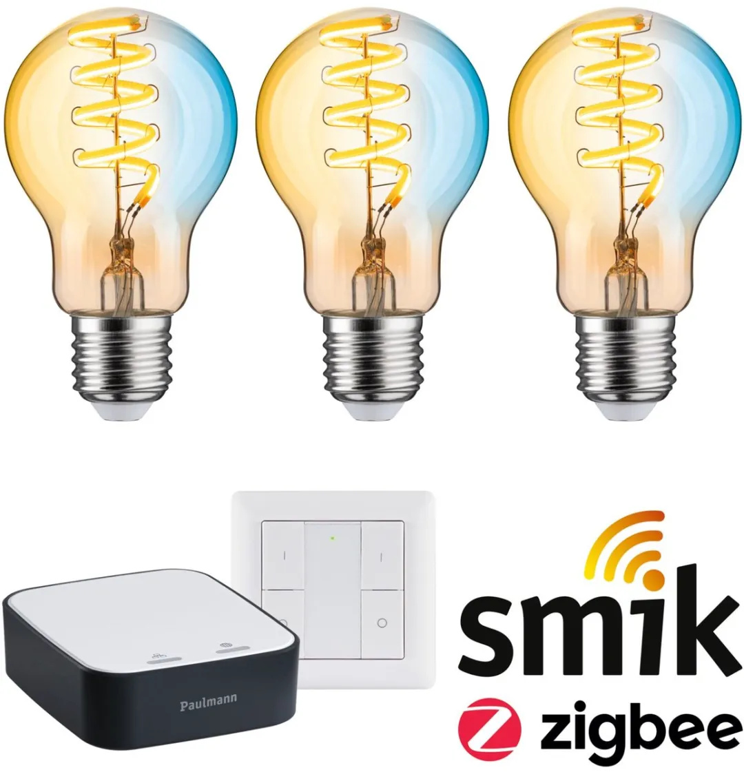 Paulmann Zigbee 3.0 Starterset E27 Tunable White - 3x7.5W - Goud