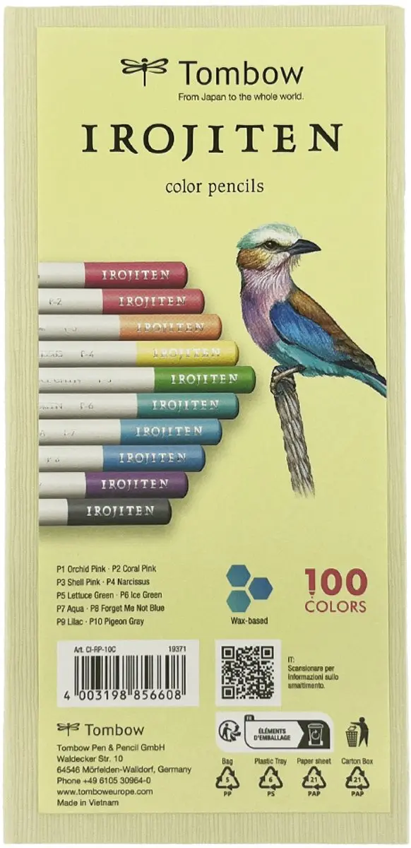 Tombow Irojiten Kleurpotloden Set 1 - 10 Kleuren - afbeelding 6 van 6