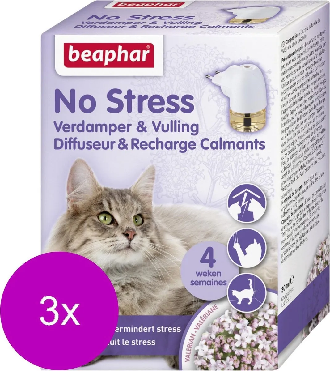 Beaphar No Stress Verdamper Kat - 3x30ml