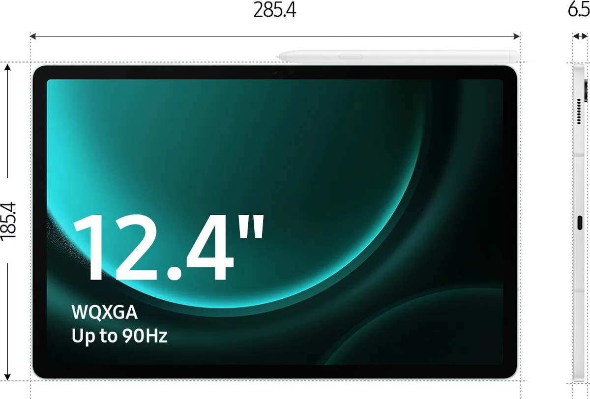 Samsung Galaxy Tab S9 FE Plus SM-X610NZAEEUB - 256GB - Grijs
