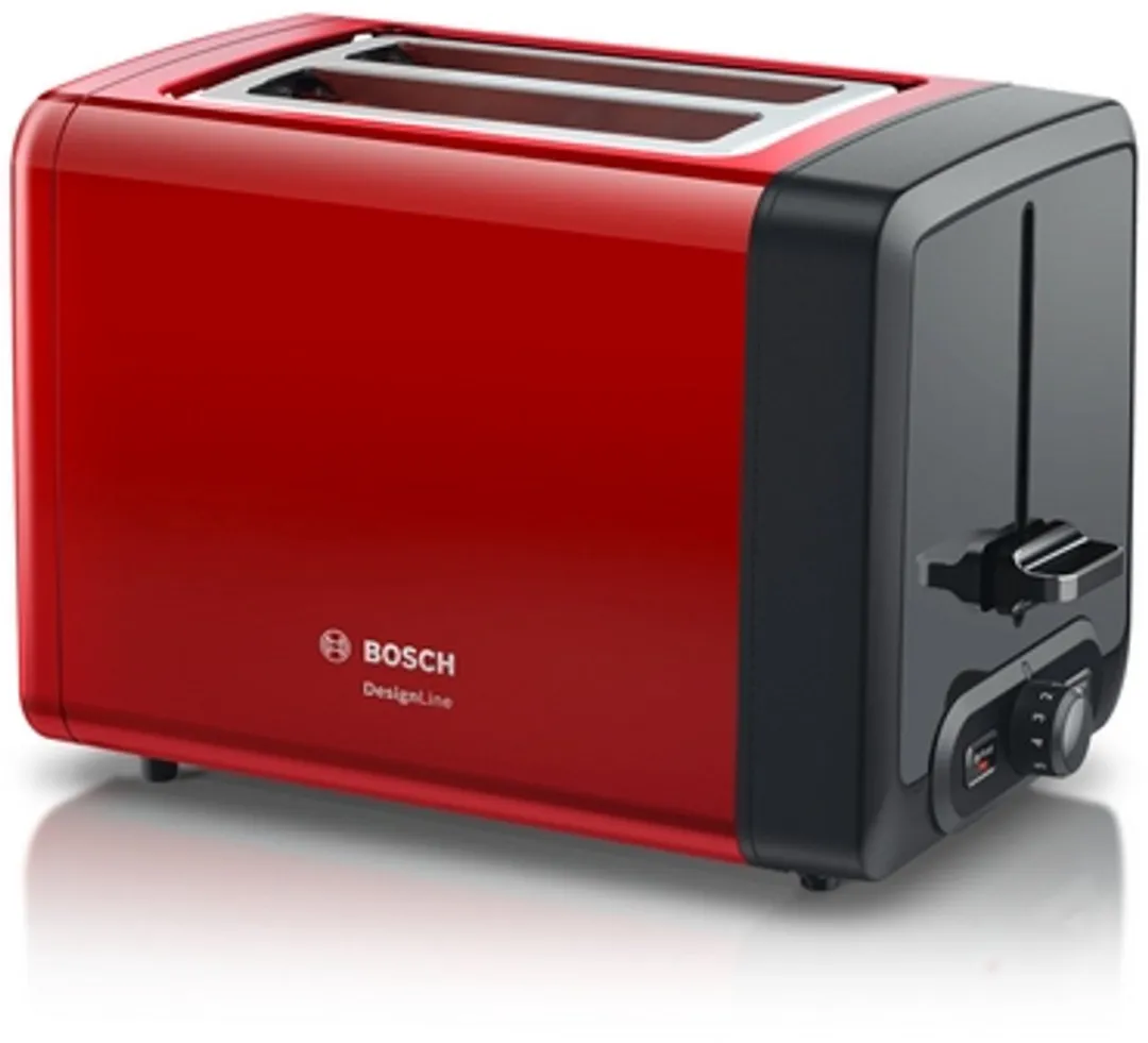 Bosch Designline TAT4P424 Broodrooster - 2 Sandwiches - 970W - Rood