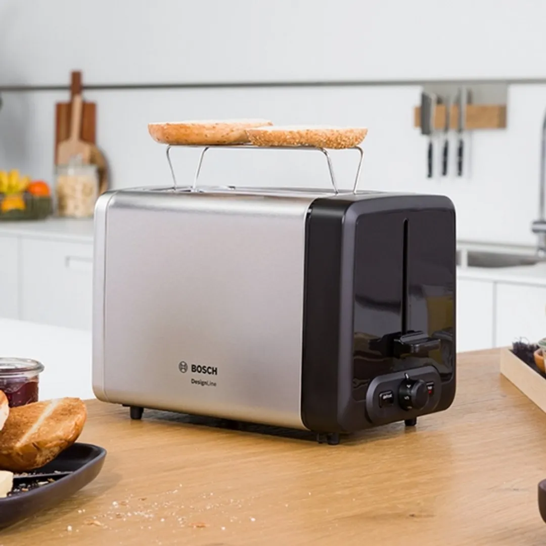 Bosch Designline TAT4P424 Broodrooster - 2 Sandwiches - 970W - Rood