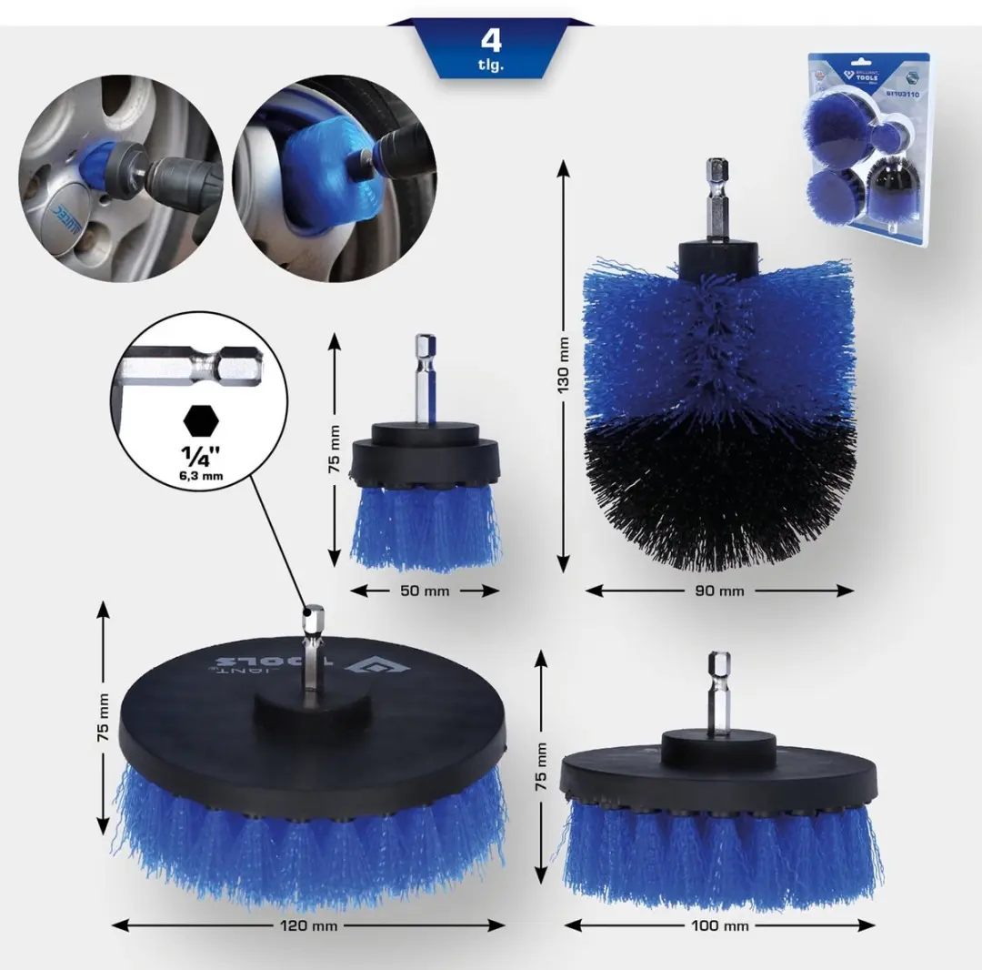 KS Tools BT103110 Borstelopzetstuk - 4-delig - afbeelding 3 van 6