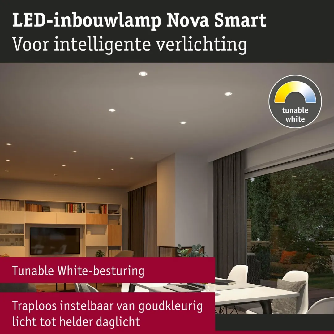 Paulmann Nova Coin LED-inbouwlamp 3x6W 500lm 84mm Tunable White - Wit mat - afbeelding 6 van 6