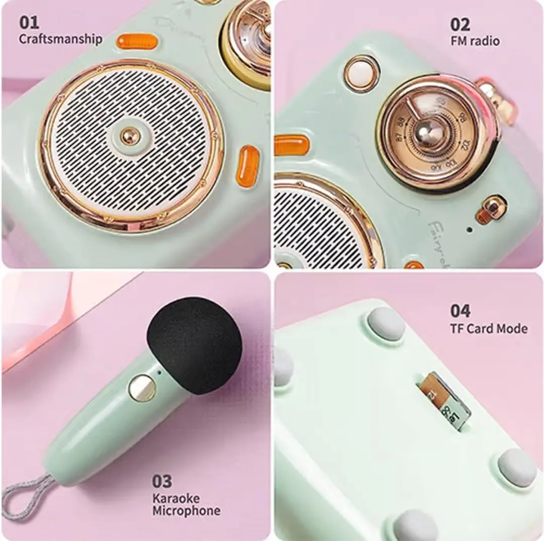 Divoom Fairy-OK Retro Karaoke Speaker - Mint Groen - afbeelding 4 van 6