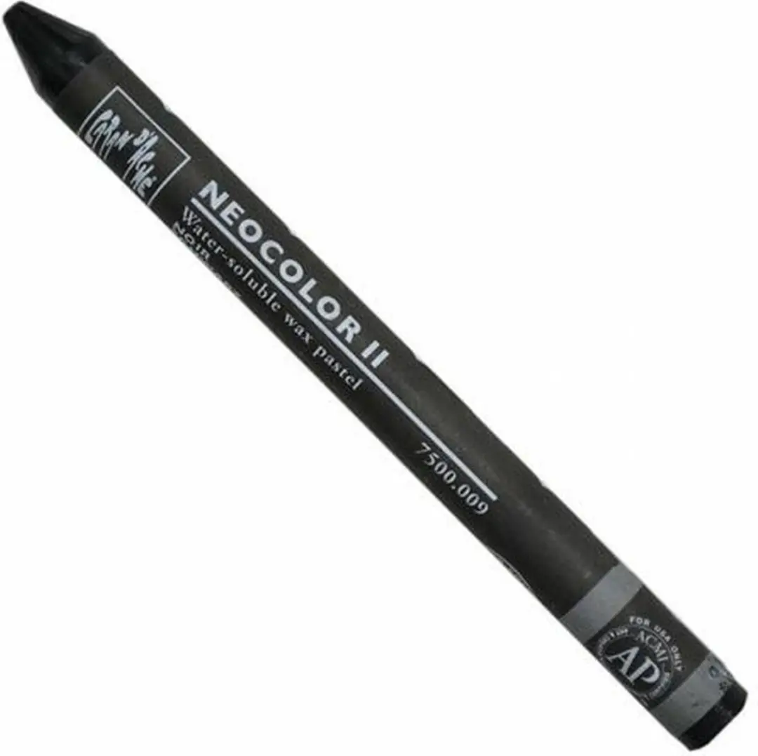 Caran d'Ache Neocolor II Aquarelkrijt Zwart (009) - afbeelding 2 van 2