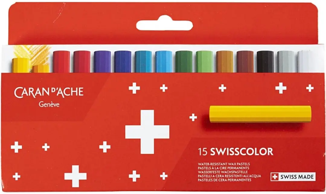 Caran d'Ache oliekrijt junior set 15 stuks kleurpotloden creatief. - afbeelding 5 van 6