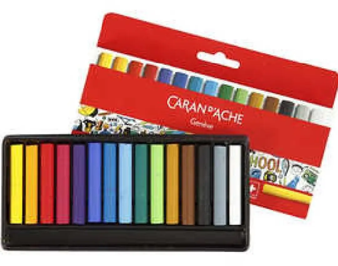 Caran d'Ache oliekrijt junior set 15 stuks kleurpotloden creatief. - afbeelding 6 van 6