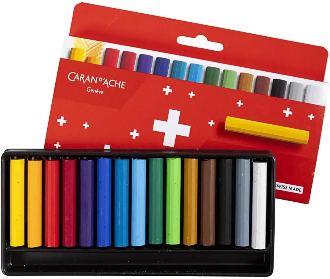 Caran d'Ache oliekrijt junior set 15 stuks kleurpotloden creatief.