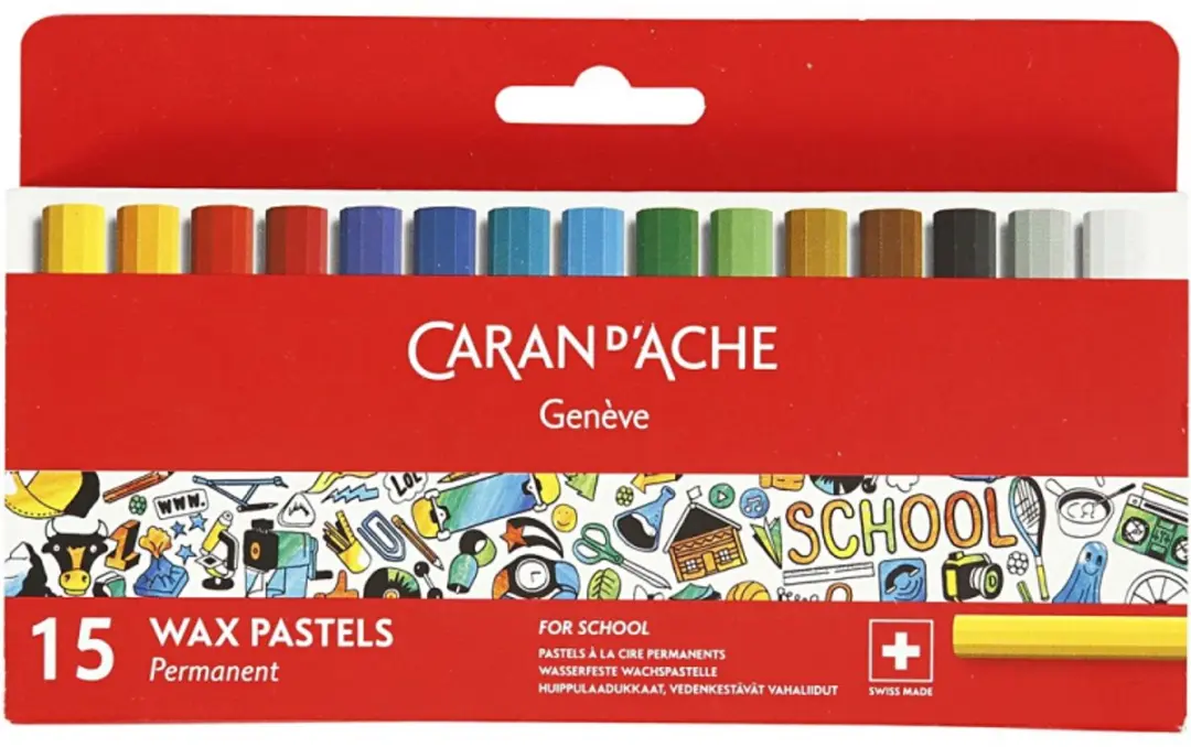 Caran d'Ache oliekrijt junior set 15 stuks kleurpotloden creatief. - afbeelding 2 van 6
