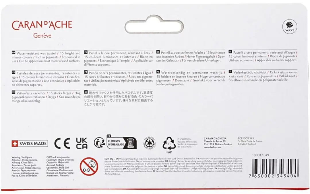 Caran d'Ache oliekrijt junior set 15 stuks kleurpotloden creatief. - afbeelding 3 van 6