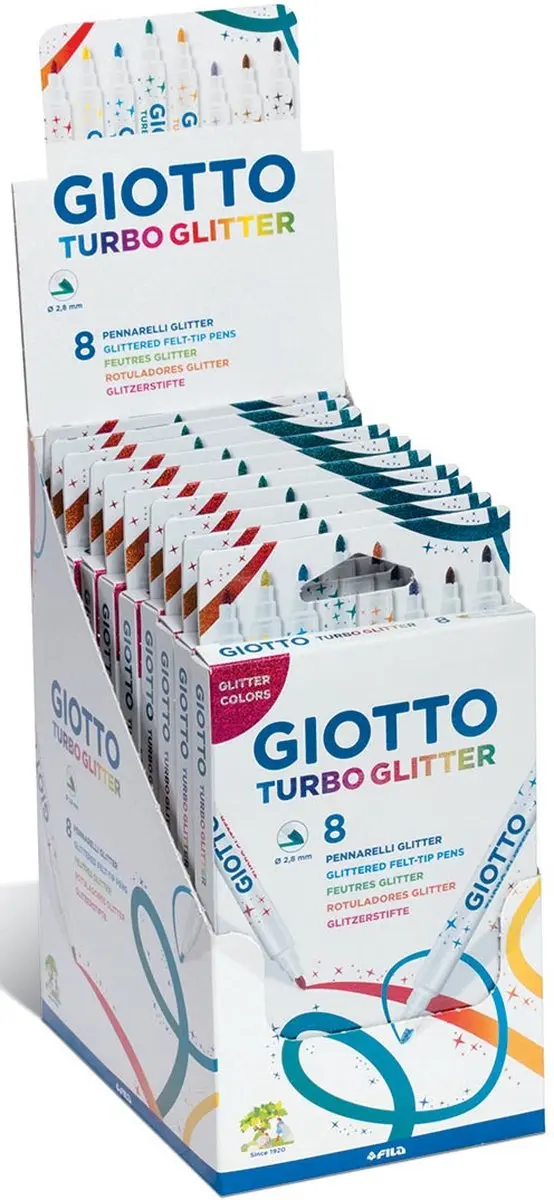Giotto Turbo Glitterstiften - 8 stuks - afbeelding 4 van 6
