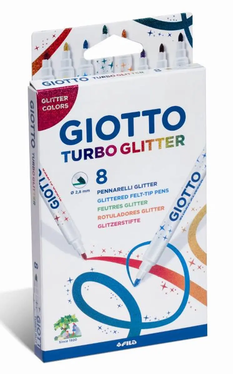 Giotto Turbo Glitterstiften - 8 stuks - afbeelding 2 van 6