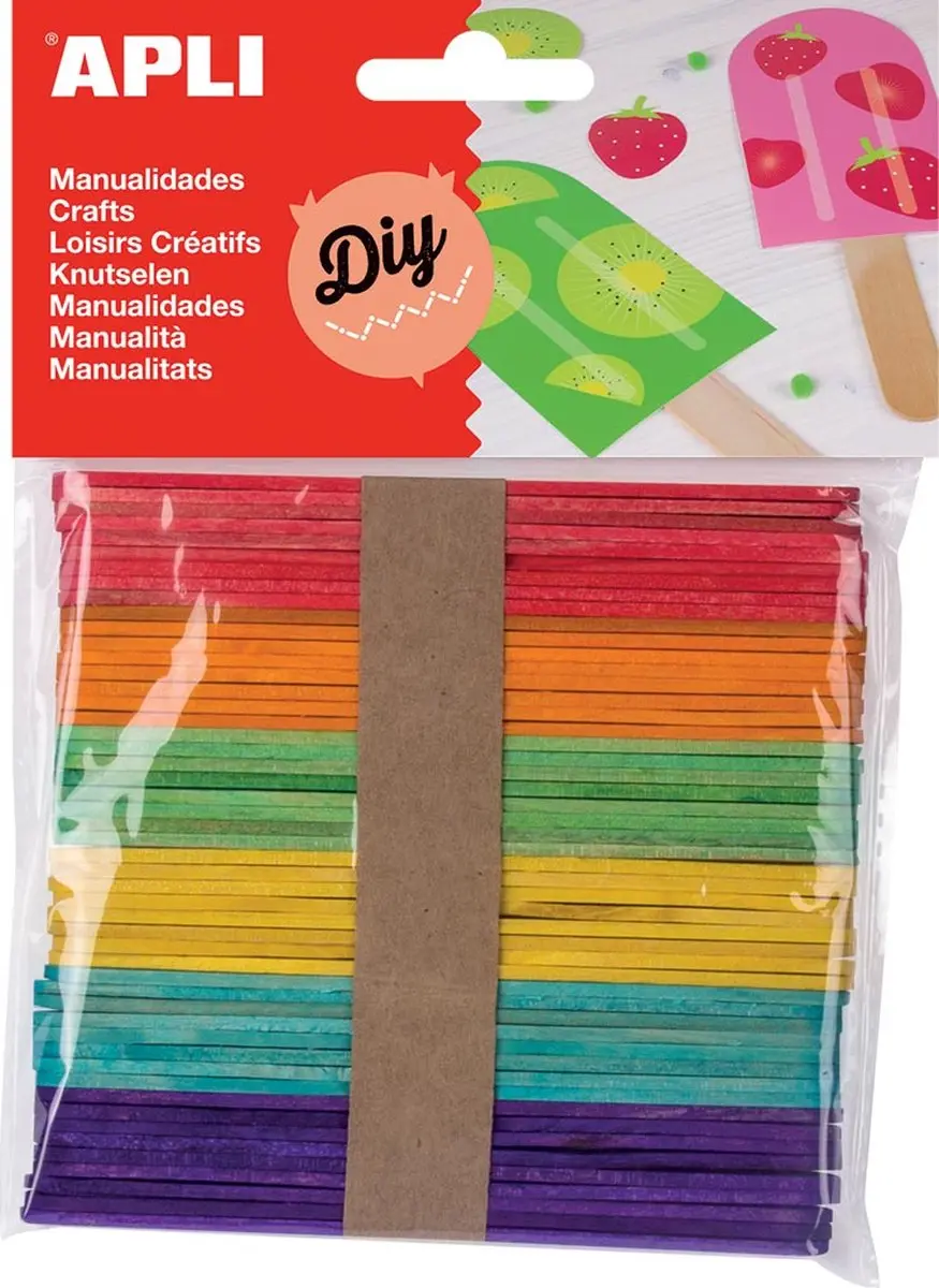 Materiaal Voor Handarbeid Apli Ijsstokje Multicolour Hout (5 Stuks) (50 Stuks)