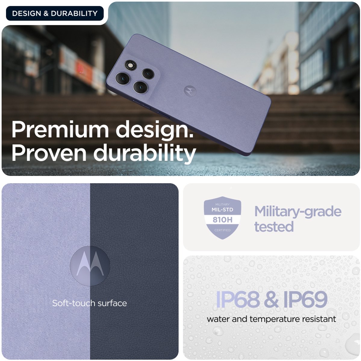 Motorola moto g86 5G 16,9 cm (6.67") Dual SIM Android 15 USB Type-C 8 GB 256 GB 5200 mAh Lila