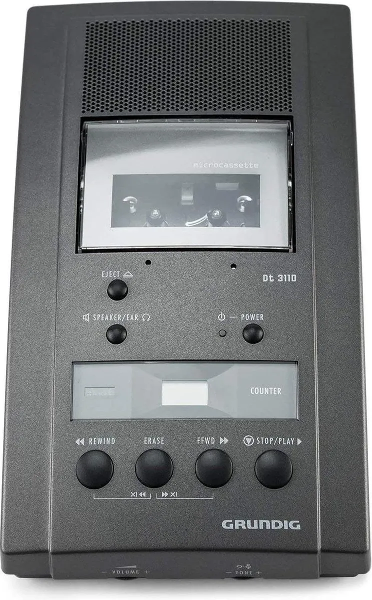 Grundig PFF2600 Stenorette DT3110 Microcassette Systeem - Antraciet