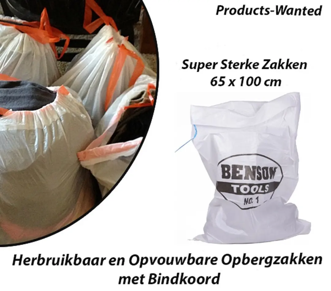 15-Stuks Herbruikbaar en Opvouwbare Opbergzakken met Bindkoord