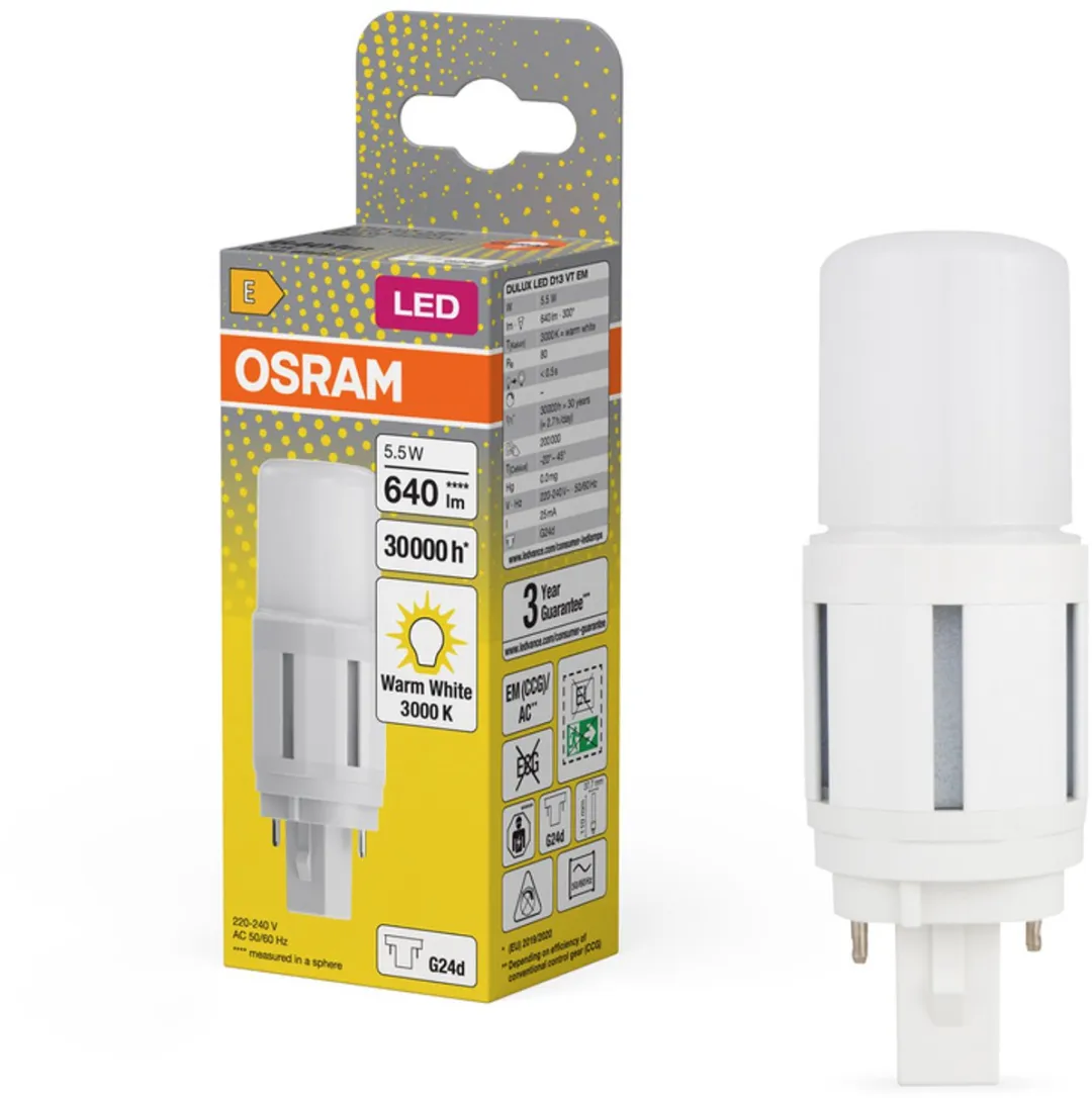 Osram LED-lamp G24d 5.5W Warmwit - 3000K - Ø37.7mm