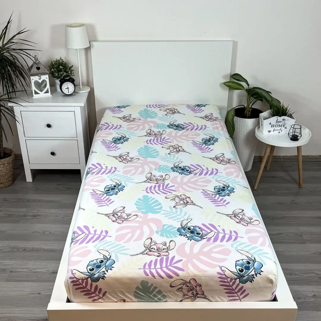 Lilo & Stitch Hoeslaken Eenpersoons - 90x200cm - Katoen - afbeelding 4 van 4