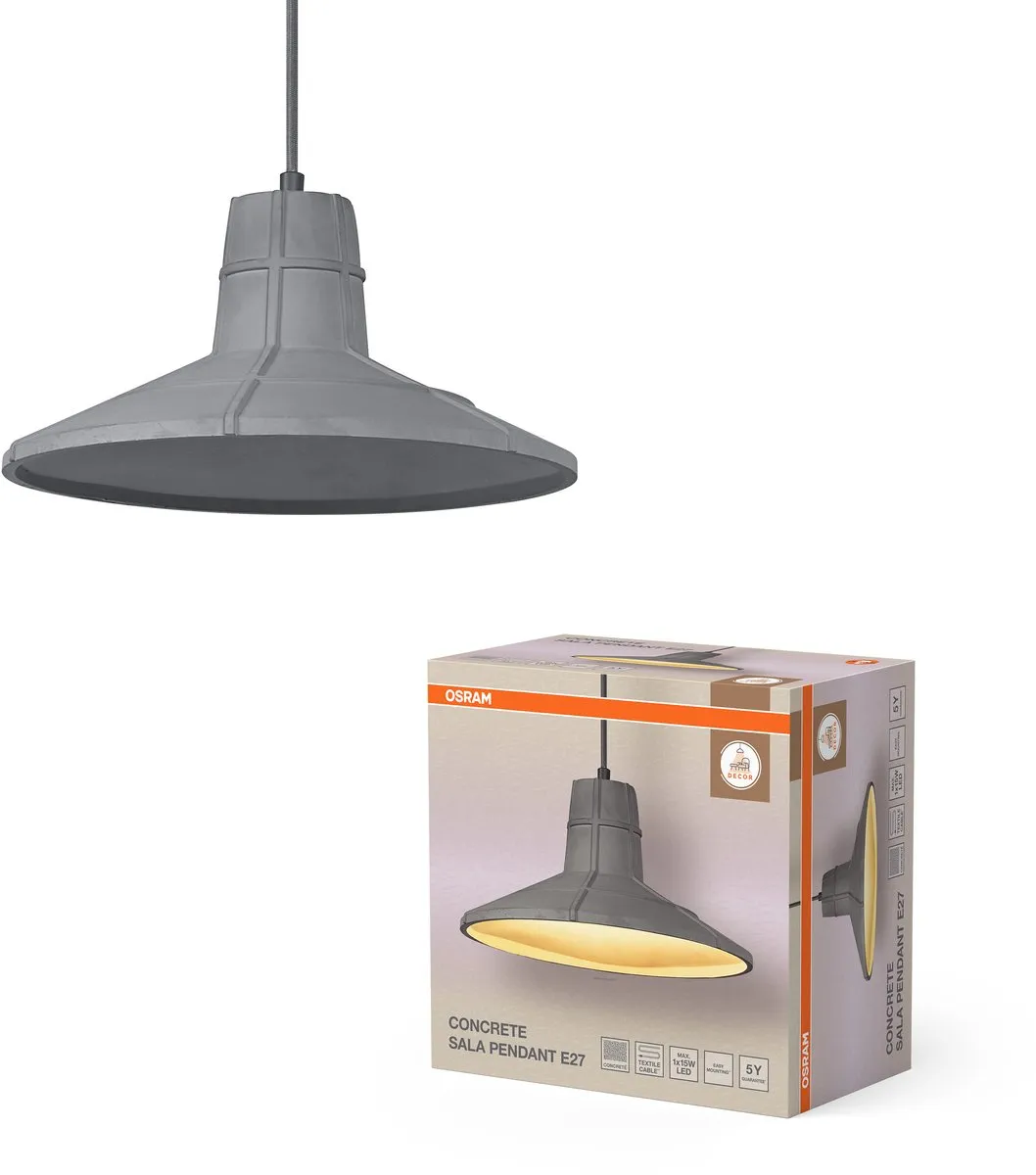 Osram Decor Concrete Sala Hanglamp 325mm - Donkergrijs