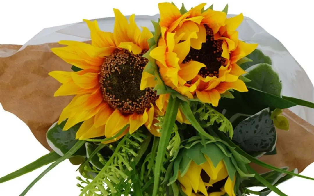 Kunst boeket Helianthus geel-L15B15H60CM