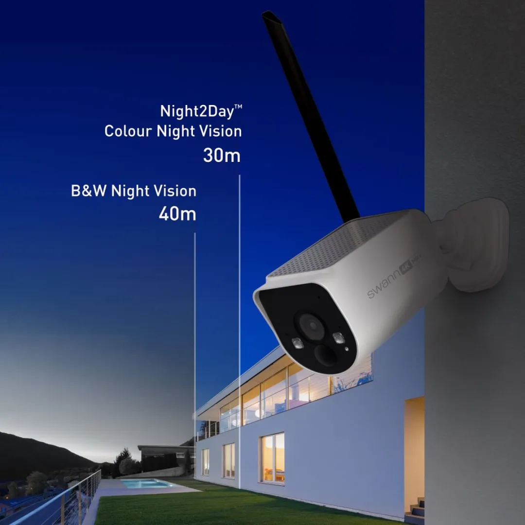 Swann MaxRanger4K™ - Buitencamera's - 2 Pack met Hub - 4K Ultra HD resolutie - Geïntegreerd Zonnepaneel-Nachtzicht-Tweeweg Audio-Geen Abonnementskosten-250 Meter Draadloos Bereik