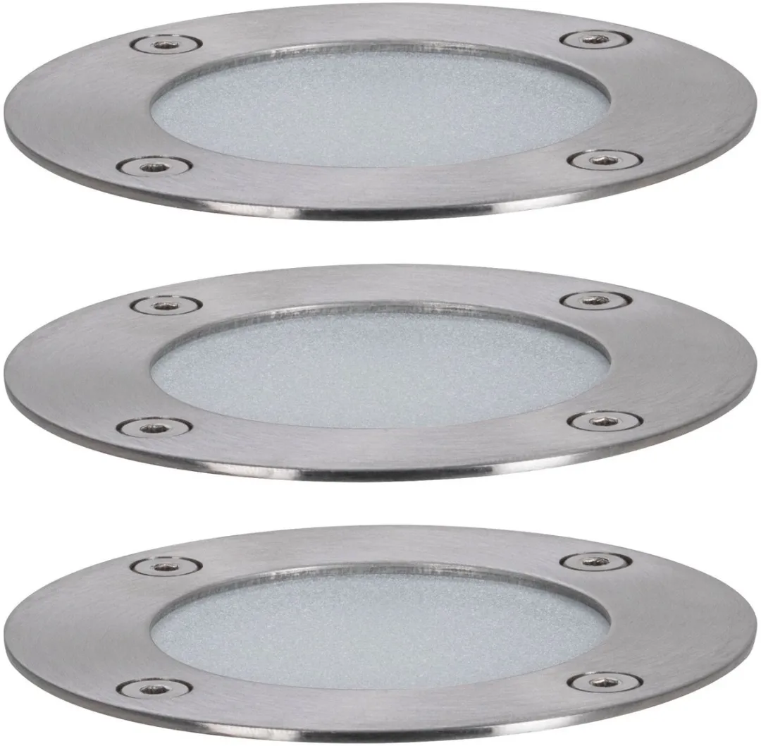 Paulmann Plug & Shine LED Grondinbouwlamp RGBW Zigbee 3.0 Basisset 3x3,7W - Zilver