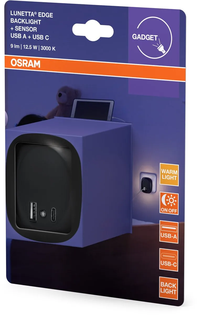 Osram Lunetta Edge Sensor Nachtlamp 0,35W - Zwart