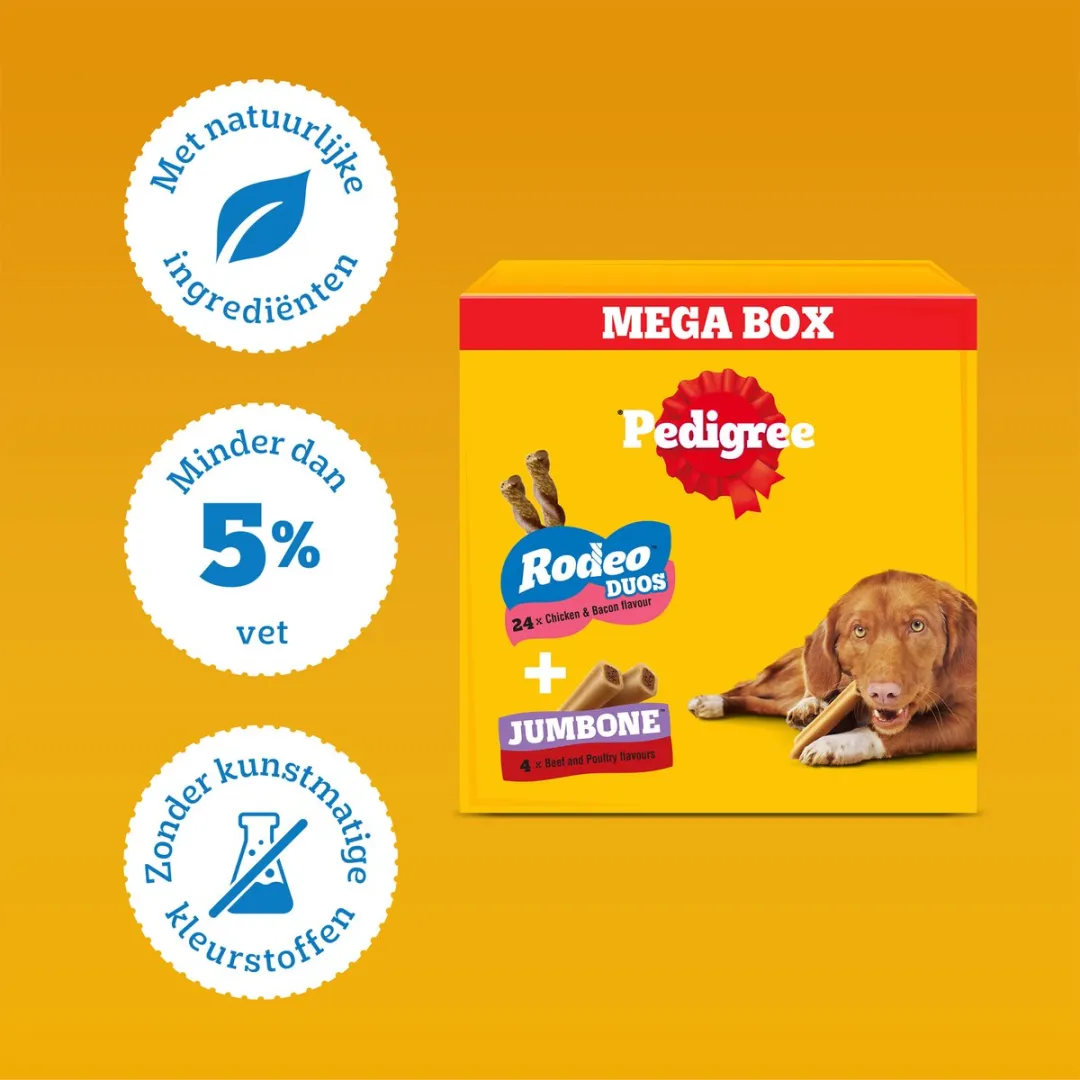 Pedigree Megabox Hondensnacks - 28 Stuks (24xRodeo, 4xJumbone)