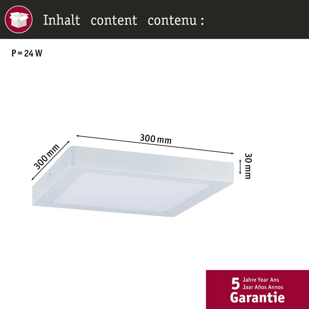 Paulmann LED-paneel Abia 22W 2000lm 2700K - 300x300mm Wit
