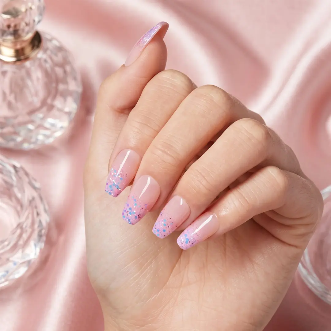 Kiss Gel Fantasy M Kunstnagels - Roze Nude Holo - 24 stuks - afbeelding 4 van 5