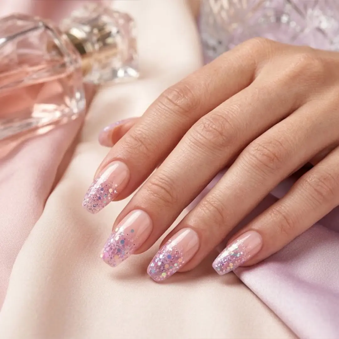 Kiss Gel Fantasy M Kunstnagels - Roze Nude Holo - 24 stuks - afbeelding 3 van 5