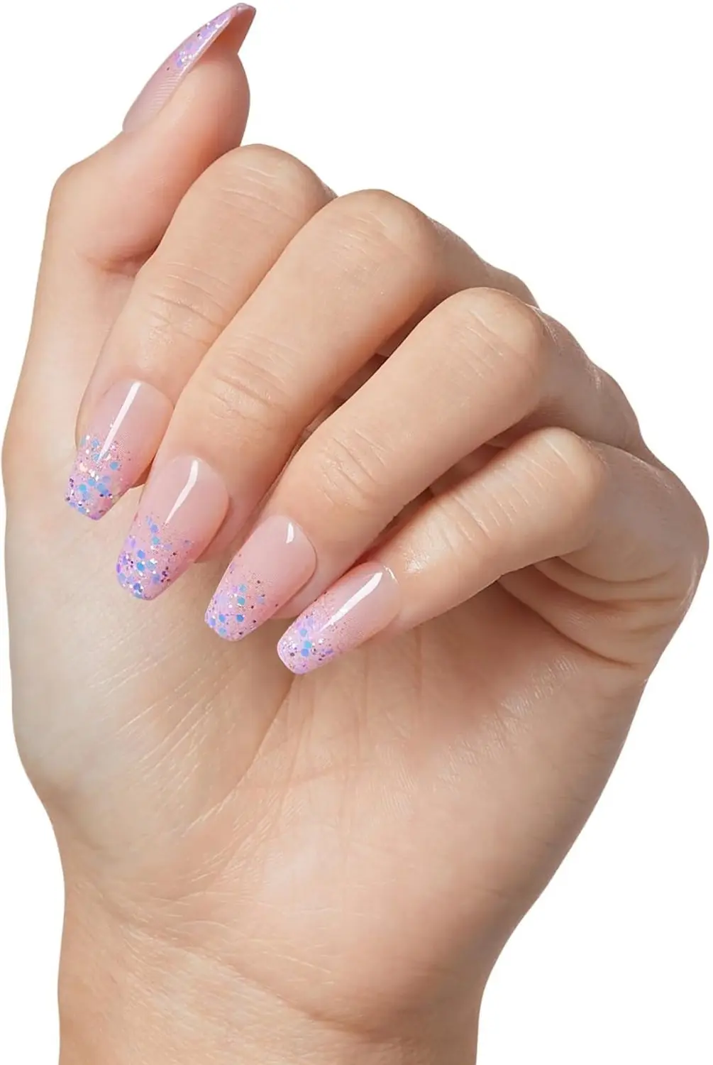 Kiss Gel Fantasy M Kunstnagels - Roze Nude Holo - 24 stuks - afbeelding 2 van 5