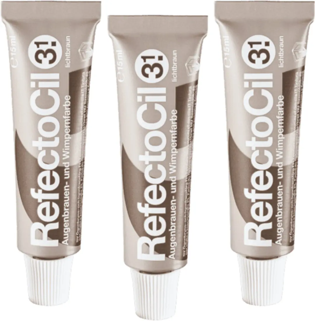 RefectoCil Wenkbrauw- en Wimperverf Licht Bruin Triple Set