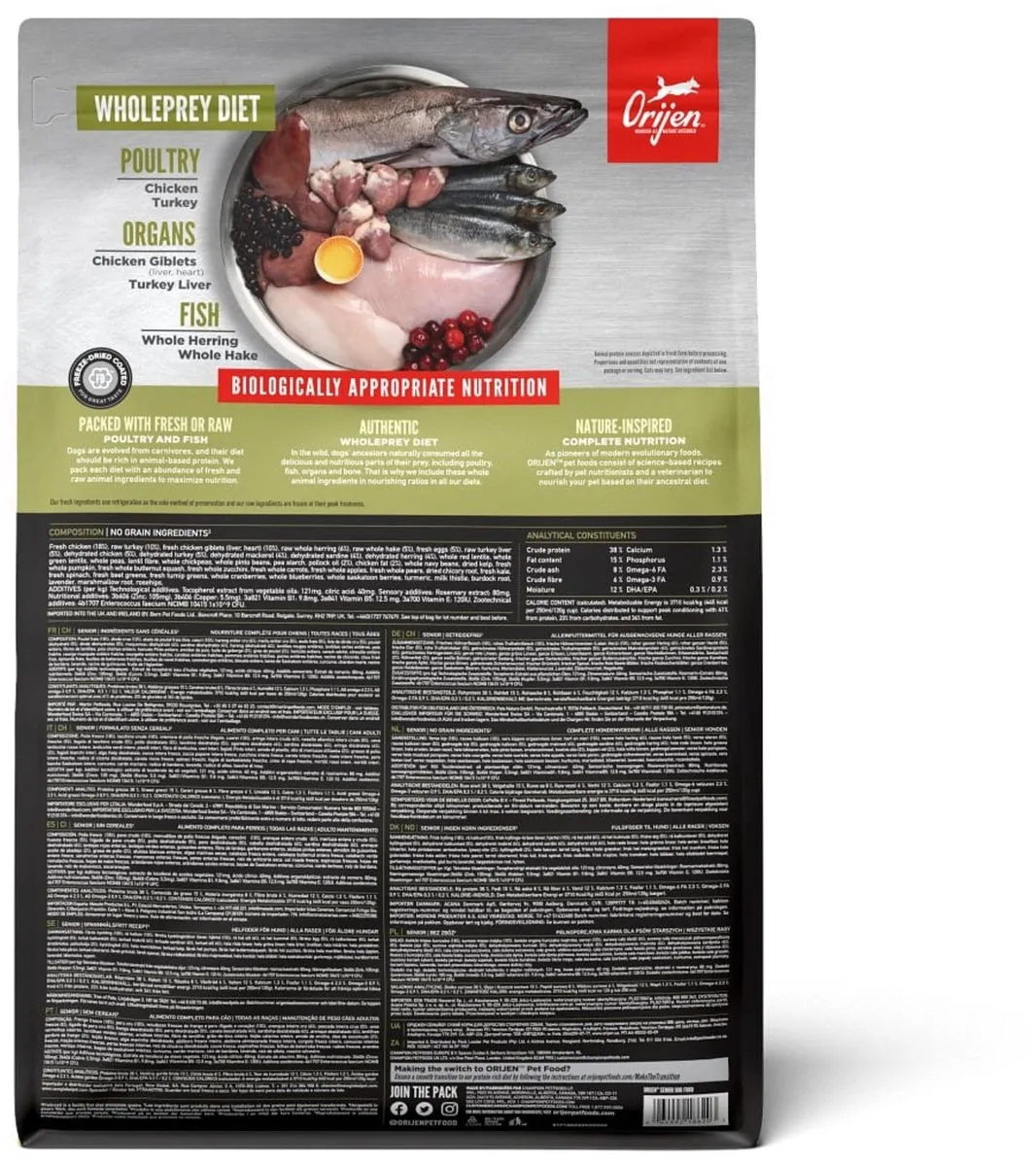 Orijen Whole Prey Senior Hondenvoer - Kip & Kalkoen 2kg