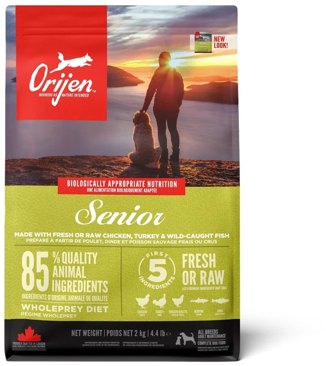 Orijen Whole Prey Senior Hondenvoer - Kip & Kalkoen 2kg