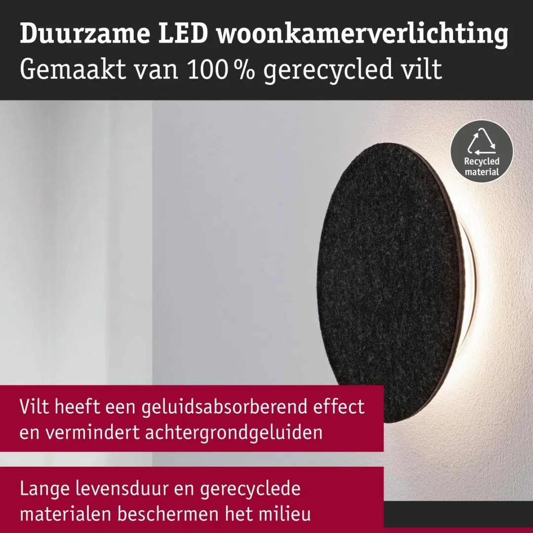 Paulmann LED Wandlamp Tulga 2700K 1000lm - Antraciet