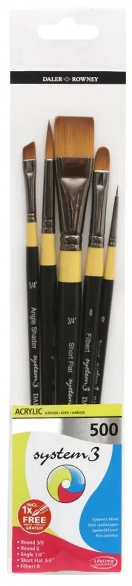 Daler-Rowney System3 Verfkwasten van Synthetisch Haar