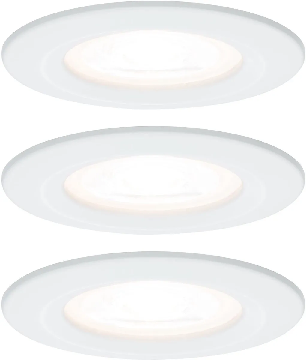 Paulmann Nova Basisset LED-inbouwlamp 3x6,5W 460lm 2700K IP44 - Wit mat
