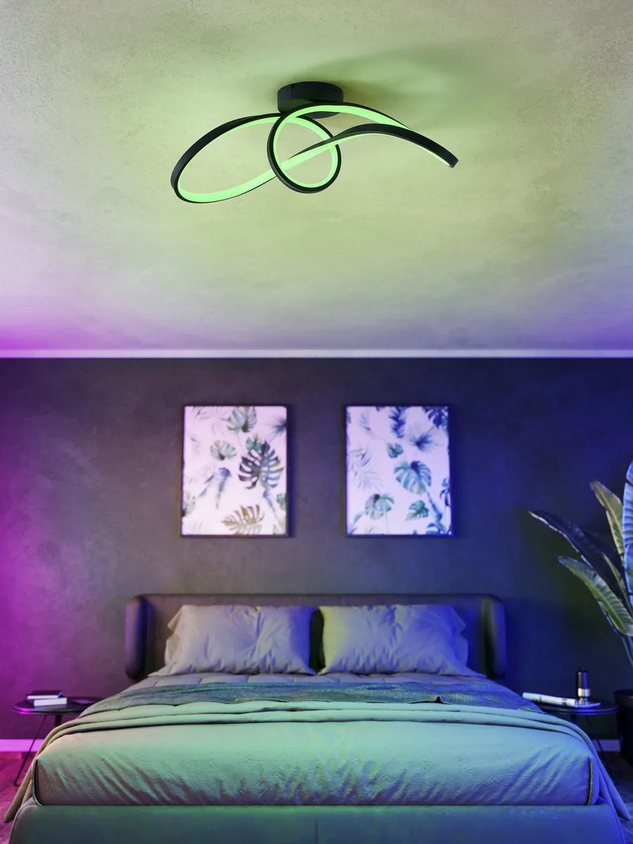 EGLO connect.z Calarossa-Z Smart Plafondlamp 70.5cm - Zwart/Wit - RGB & Wit - Zigbee