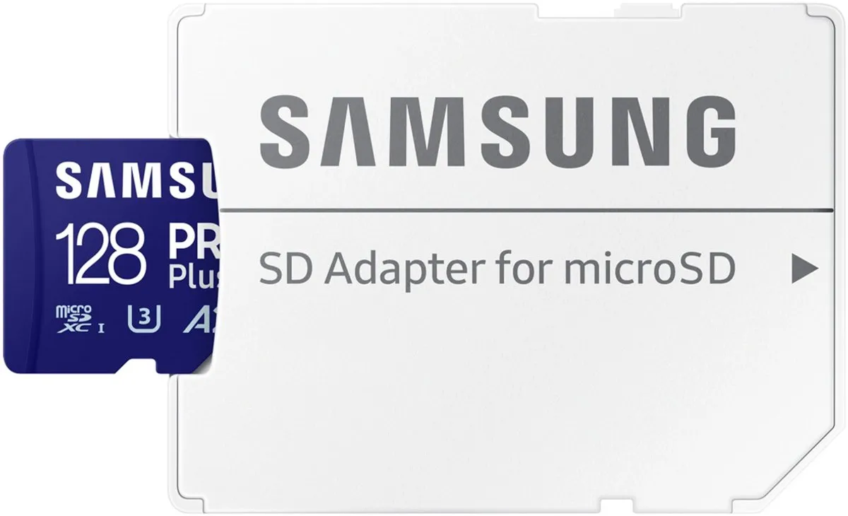 Samsung PRO Plus - Micro SD Kaart - Inclusief SD Adapter - 180 & 130 MB/s - 128 GB